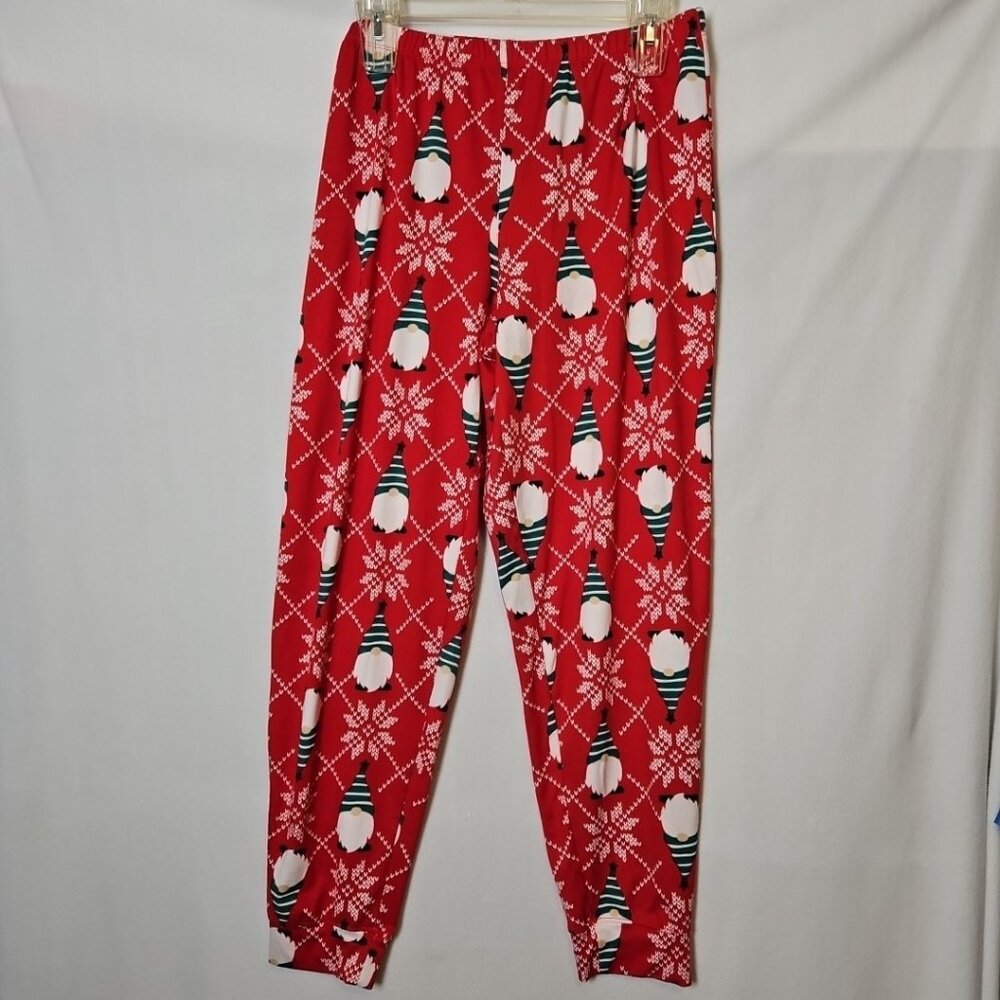 Secret Treasures Christmas Gnome Holidays Soft Jogger Pajama Pants Sz M 8-10 Red